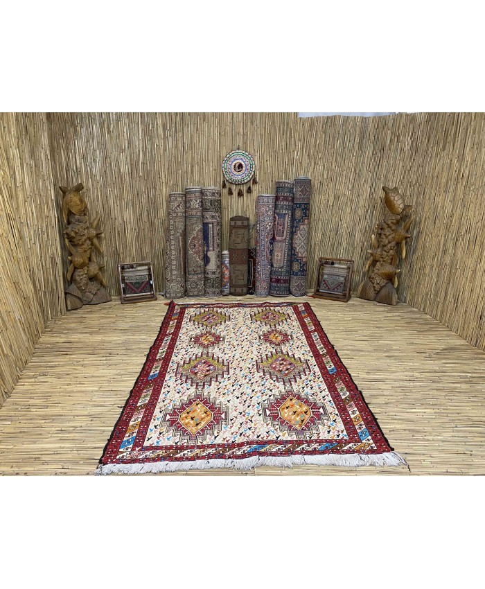 Handmade Hakkari Sumak Original Silk On Cotton Kilim – FREE SHIPPING..!